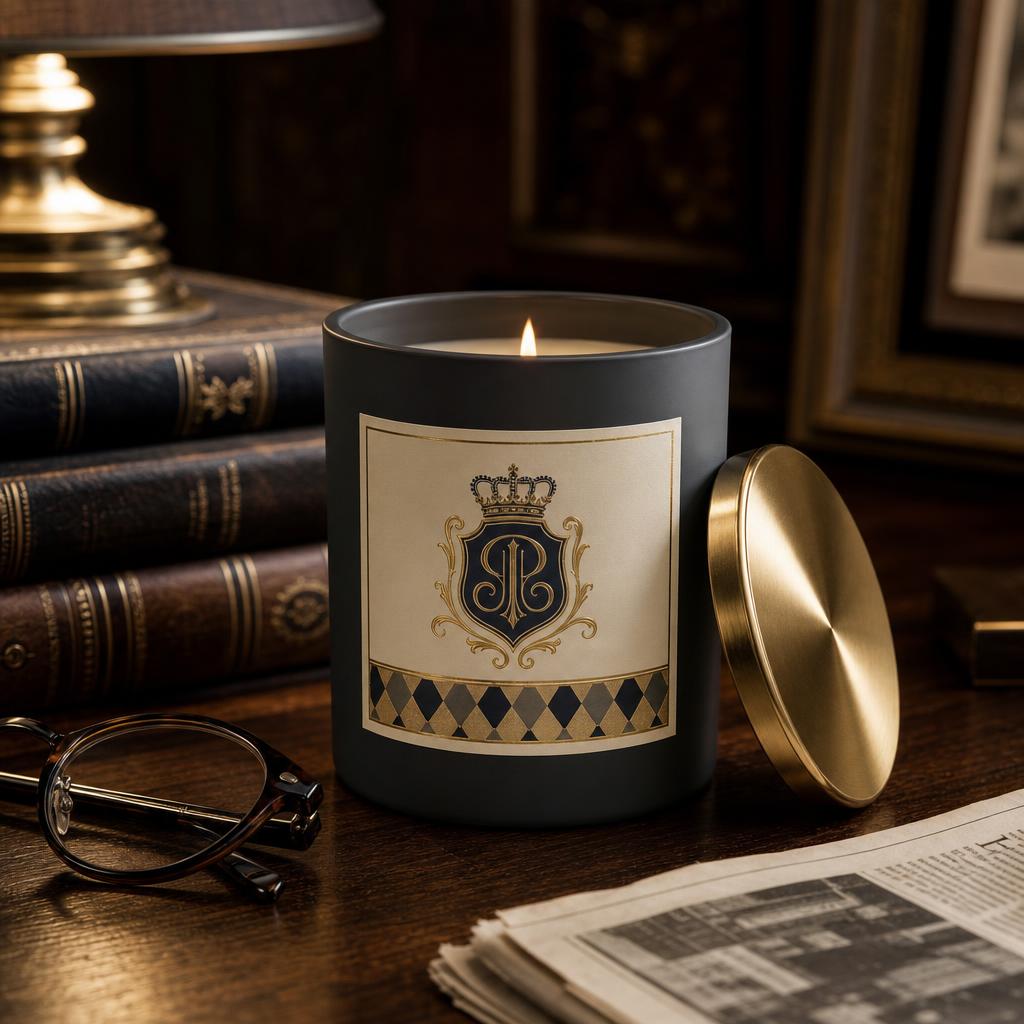 The House Candle N° 03 — The Study in Charcoal · Miss Spice Gold