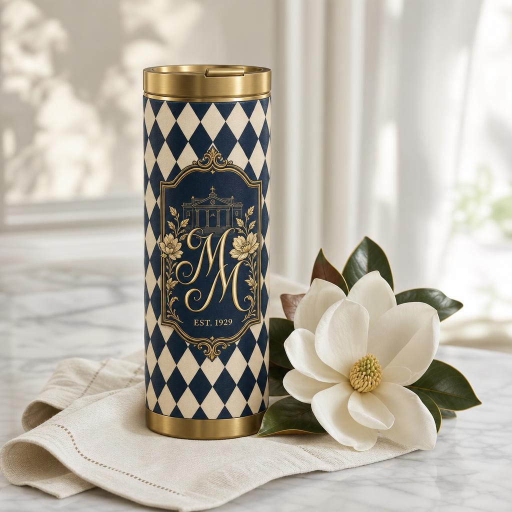 The Society Tumbler — Harlequin in Magnolia Cream · Tea House Linen