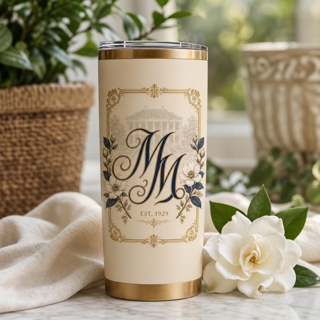 The Society Tumbler — French Latte in Tea House Linen